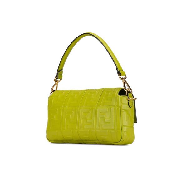 Pre Loved Fendi Roma Bag Lime Green Leather Women Messenger Bags - Picture 2 of 8
